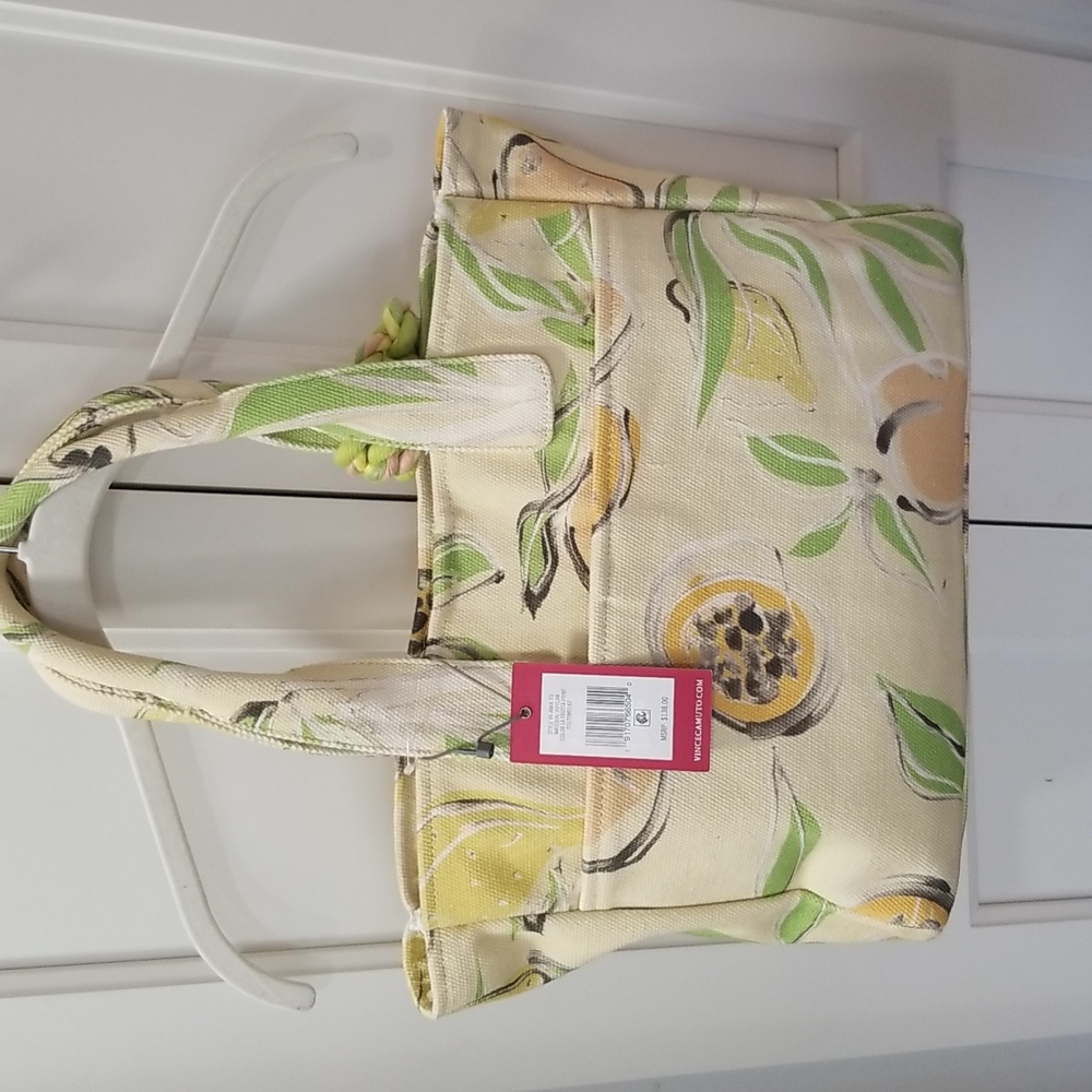 NWT Vince Camuto Amia La Frutta🍋🍏 Print Canvas Shoulder Bag Tote - Picture 6 of 13